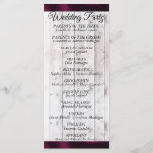 Wildflowers & Ribbon - Paarse bruiloft Programmakaart (Achterkant)