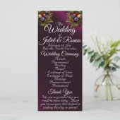 Wildflowers & Ribbon - Paarse bruiloft Programmakaart (Staand voorkant)