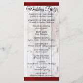 Wildflowers & Ribbon - Rode bruiloft Programmakaart (Achterkant)