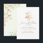 Wildflowers Romantic Save the Date<br><div class="desc">Wildflowers elegante kleine save de datum kaart</div>