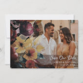 Wildflowers Roos Gold Bewaar de datum fotokaart Save The Date (Voorkant)