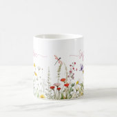 Wildflowers Roze Aangepaste script naam Koffiemok (Center)