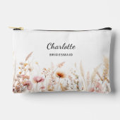 Wildflowers roze beige bruidsmeisje naam etui (Voorkant)