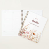 Wildflowers roze beige naam afspraken 2026 planner (Display)