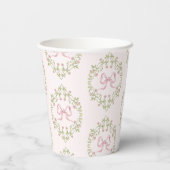 Wildflowers roze lint Bow Coquette baby shower Papieren Bekers (Achterkant)