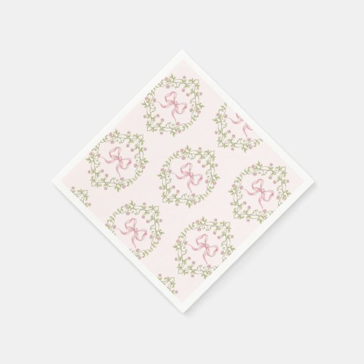 Wildflowers roze lint Bow Coquette baby shower Servet (Hoek)