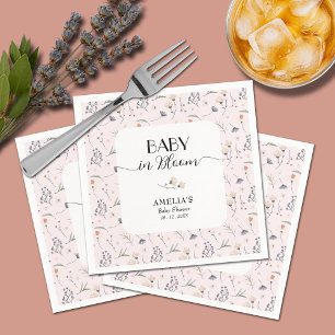 Wildflowers Roze Meisje Baby shower Servet