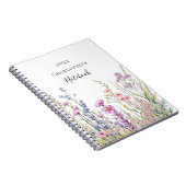Wildflowers roze paarse blauw notitieboek (Rechterzijde)