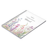 Wildflowers roze paarse blauw notitieboek (Linkerzijde)