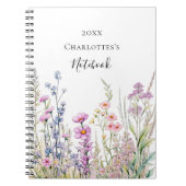 Wildflowers roze paarse blauw notitieboek (Voorkant)