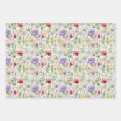  Wildflowers Roze, Paarse, Wit, Geel Inpakpapier Vel (Voorkant 3)