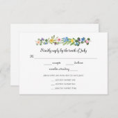 Wildflowers RSVP met menu selectie reactie Kaart (Voorkant / Achterkant)