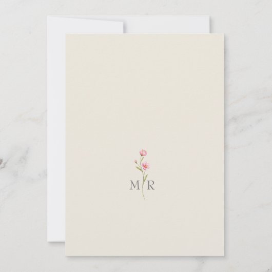 Wildflowers Rustic Boho Huwelijksuitnodiging Kaart (Achterkant)