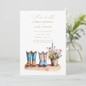 Wildflowers Rustiek Chic Foto Huwelijk Save Datum Kaart (Staand voorkant)