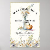 Wildflowers Rustieke Herfst Pompoen Bloemen Bruid Poster (Voorkant)
