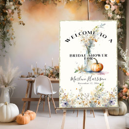 Wildflowers Rustieke Herfst Pompoen Bloemen Bruid Poster