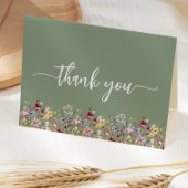 Wildflowers Sage Green Floral Baby shower Bedankkaart