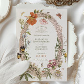 Wildflowers  Save the Date Mauve Roos Kaart