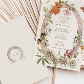 Wildflowers  Save the Date Mauve Roos Kaart