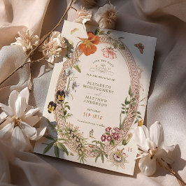Wildflowers  Save the Date Mauve Roos Kaart