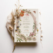 Wildflowers  Save the Date Mauve Roos Kaart