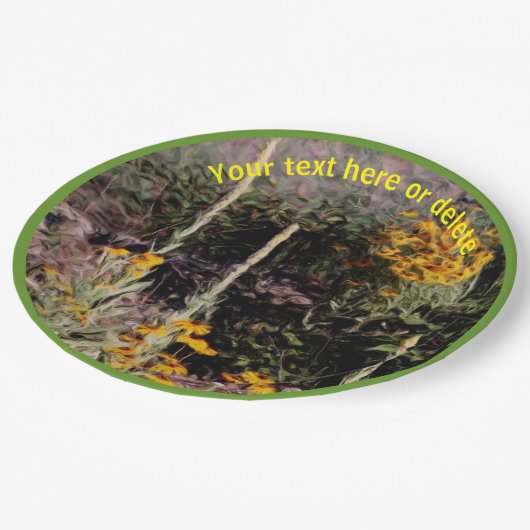 Wildflowers Schilderen Natuur Gepersonaliseerde Pa Papieren Bordje (Gekanteld)