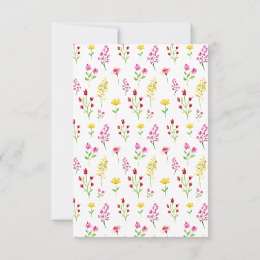 Wildflowers Script Funeral Thank you Watercolor Bedankkaart (Achterkant)