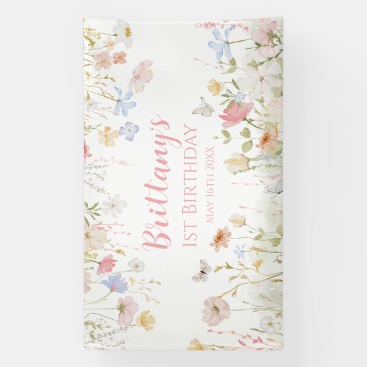 WILDFLOWERS spring banner backdrop  (Verticaal)