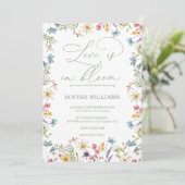 Wildflowers  Spring Boho Garden Bridal Shower Kaart (Staand voorkant)