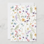 Wildflowers  Spring Boho Garden Bridal Shower Kaart (Achterkant)