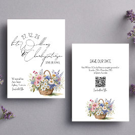 Wildflowers Spring Summer Herfst Save the date Kaart