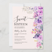 Wildflowers Sweet 16 Birthday Celebration Kaart (Voorkant)