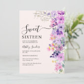 Wildflowers Sweet 16 Birthday Celebration Kaart (Staand voorkant)