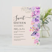 Wildflowers Sweet 16 Birthday Celebration Kaart (Staand voorkant)