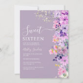 Wildflowers Sweet 16 Birthday Celebration Kaart (Voorkant)