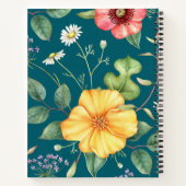 Wildflowers  Tekening Blauwgroen / Natuur Notitieboek (Achterkant)