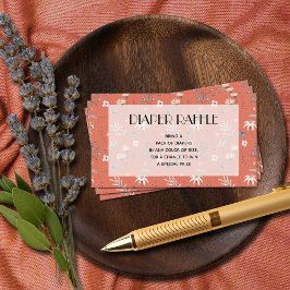 Wildflowers Terracotta Baby shower Luier Raffle Informatiekaartje