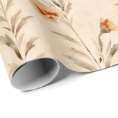 Wildflowers Terracotta Botanische Patroon Cadeaupapier (Rol Hoek)