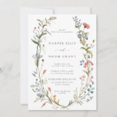 Wildflowers Thema grillige pastels Moderne bruilof Kaart (Voorkant)