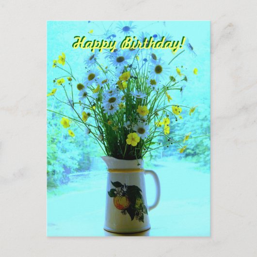 Wildflowers Thinking of You Briefkaart (Voorkant)