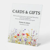 Wildflowers Trouwcadeau en Kaart Tafelteken Reclamebord Met Voetstuk (Voorkant)