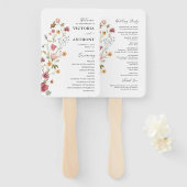 Wildflowers Trouwprogramma Hand Fan Handwaaier (Voorkant en achterkant)