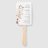 Wildflowers Trouwprogramma Hand Fan Handwaaier (Voorkant)