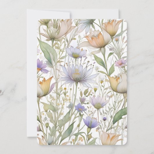 Wildflowers Trouwtafel Nummer Kaart (Achterkant)