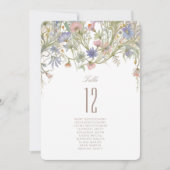 Wildflowers Trouwtafel Nummer Kaart (Voorkant)