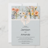 Wildflowers tuin botanische bloemen bruiloft kaart (Voorkant)