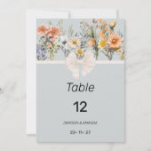 Wildflowers tuin botanische bloemen tafel nummers kaart (Voorkant)
