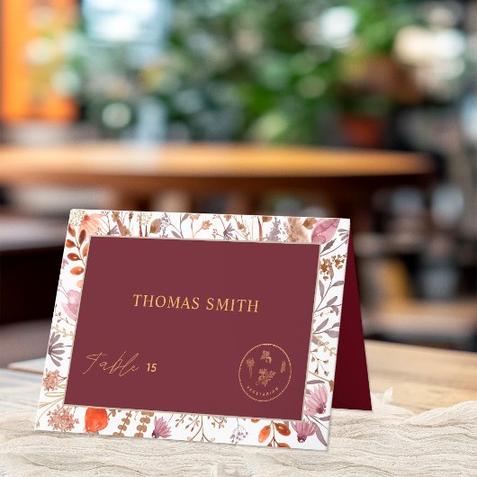 Wildflowers Vegetarisch Maaltijdkeuze Naam Kaart