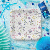 Wildflowers Verjaardag Douche bruiloft Waterverf Papieren Bordje (Feest)