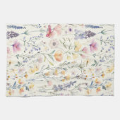 Wildflowers Verjaardag Douche bruiloft Waterverf Theedoek (Horizontaal)